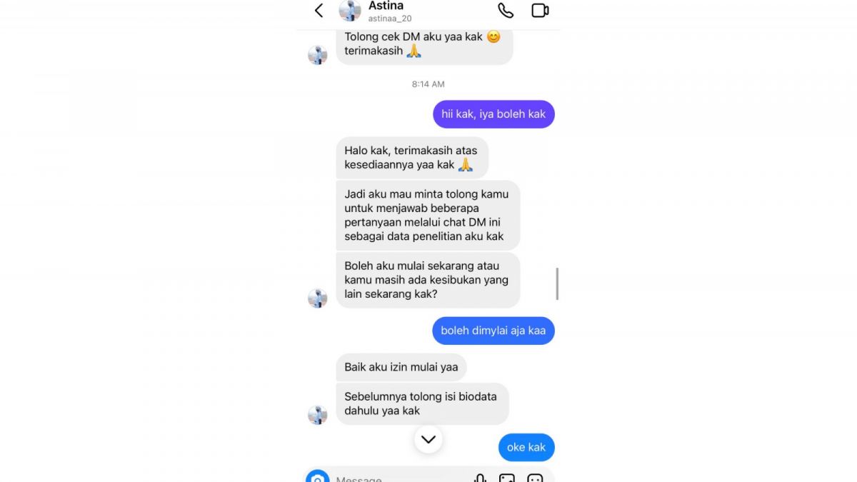 Belum terlihat ada hal janggal karena isi chat tersebut terkesan sopan. [Twitter]