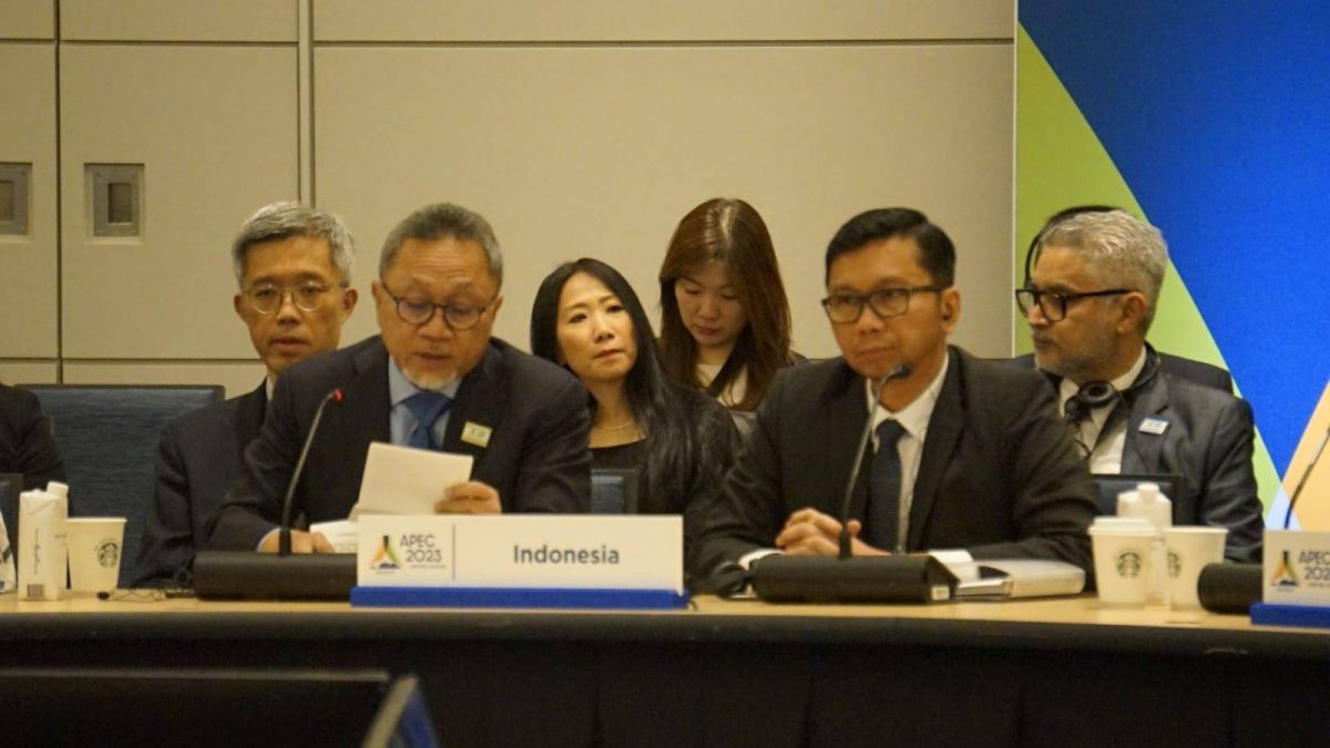 Mendag Zulkifli Hasan di acara Pertemuan Para Menteri Perdagangan Kerja Sama Ekonomi Asia Pasifik (Asia Pacific Economic Cooperation Ministers Responsible for Trade/APEC MRT), Jumat (26/5/2023). [Humas Kemendag]