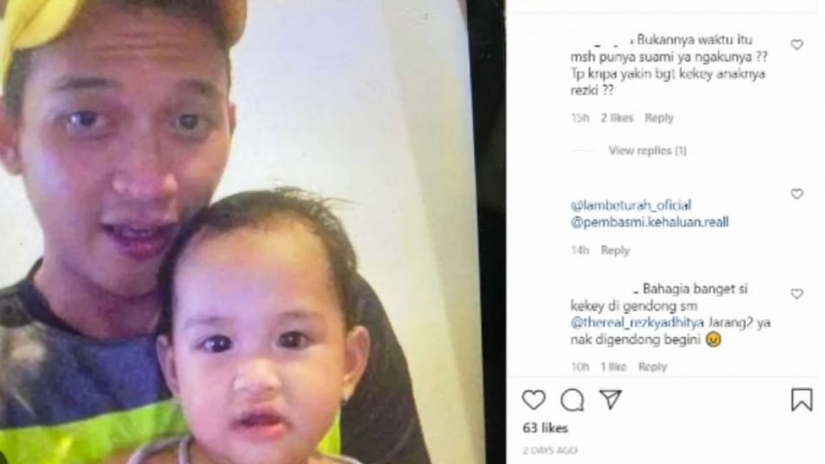 Rezky Aditya saat menggendong Kekey kecil [Tangkap layar Instagram]