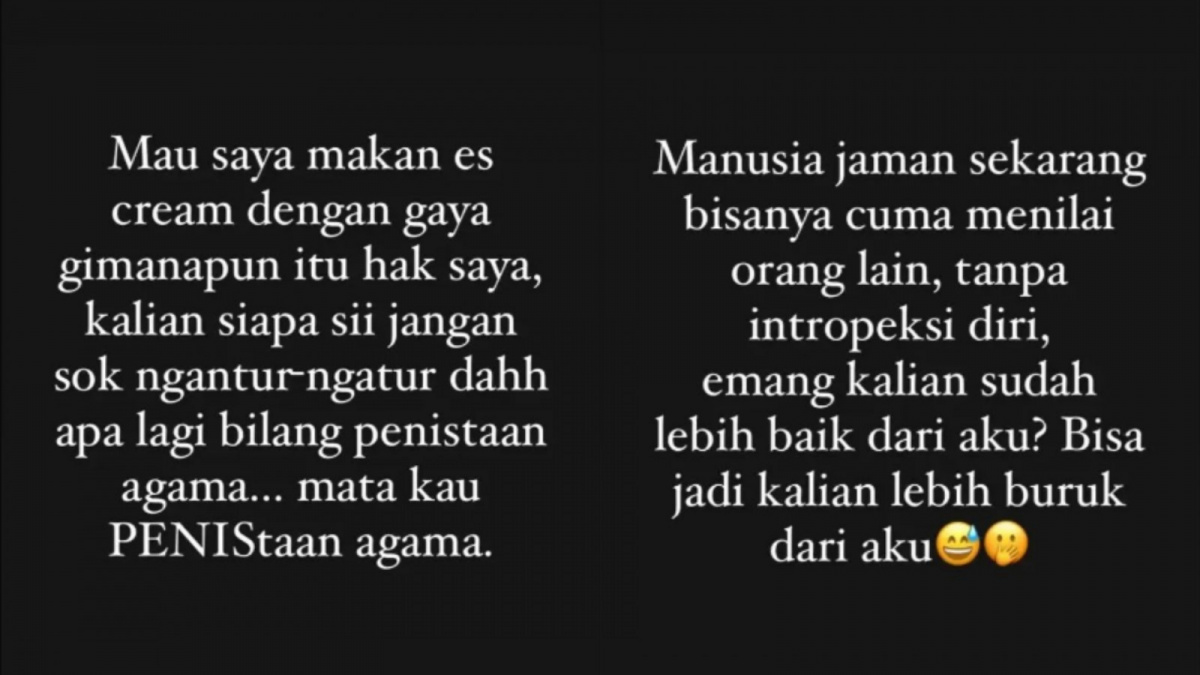 Instagram Story @oklinfia69 yang provokatif [Instagram @oklinfia]