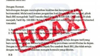 Awas! Direktur BRI Sebut Kenaikan Tarif Transfer Sebesar Rp150 Ribu Hoax