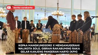 Dianggap Berjasa bagi Istana Mangkunegaran, Gibran Dapat Gelar Bangsawan Kanjeng Pangeran Haryo