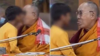 Viral Video Sedang Cium Bibir hingga Masukan Lidah ke Mulut Seorang Anak Laki-laki, Dalai Lama Meminta Maaf