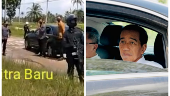 Momen Mobil Tersangkut hingga Presiden Jokowi Harus Turun karena Jalan Rusak di Lampung, Ekspresi Kecewa Jadi Sorotan