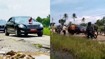 Pakai Mercedes-Benz S 600 Guard, Jokowi Ajrut-ajrutan Seperti di Atas Ombak Hingga Nyangkut di Jalan Rusak Lampung