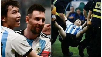 Menerobos Masuk Ke Lapangan, Fans Messi Ditarik Keluar Dengan Wajah Tersenyum. Netizen: Bakal Jadi Cerita Ke Anak Cucu