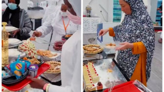 Bikin Iri! Momen Sajian Makanan Jemaah Haji Uganda Layaknya di Hotel Bintang Lima, Berlimpah Nasi Kebuli hingga Kue