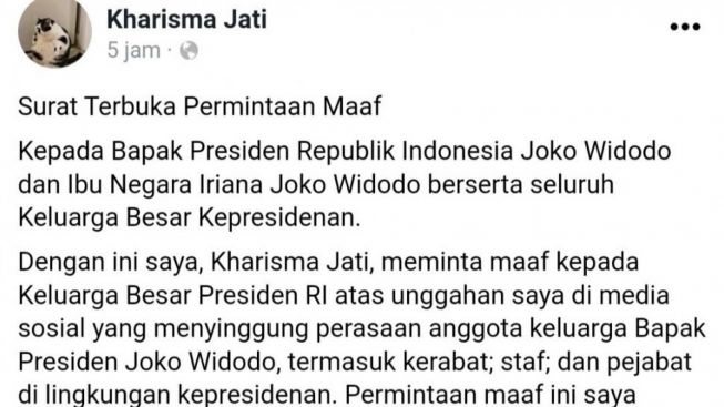 Diduga Hina Iriana Jokowi, Kharisma Jati Malah Tantang Balik Fans Fanatik Rezim: Karena Saya Bukan Penjilat