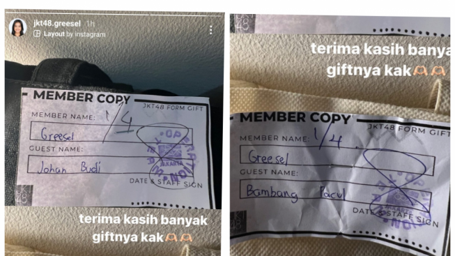 Terciduk! Johan Budi dan Bambang Pacul Berikan Hadiah kepada Greesel JKT48, Fans Berat JKT48?