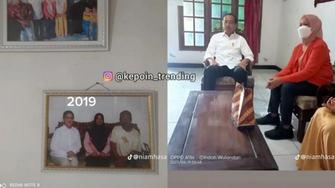 Kunjungi Kediaman Teman Lama, Warganet Malah Salfok Sepatu Pak Jokowi: Gak Lepas Sepatu di Dalam Rumah