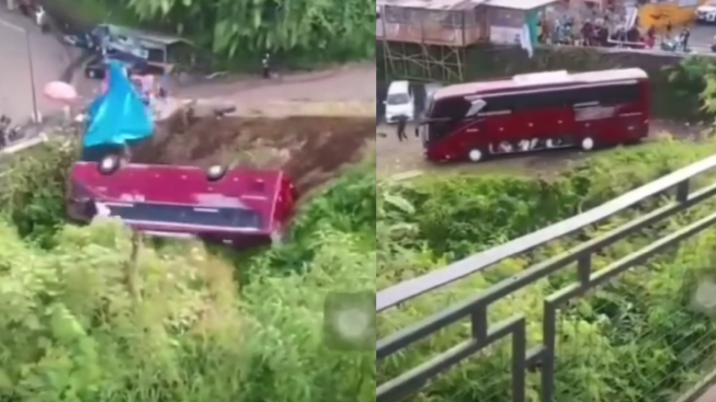 Bus Ziarah Masuk Jurang di Guci, Netizen Laporkan Anak Kecil Lepas Rem Tangan saat Mesin Nyala