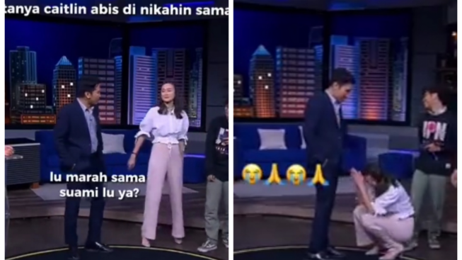 Momen Caitlin Halderman Keceplosan Bilang Perceraian di Acara Tonight Show, Ekspresi Desta Langsung Berubah: Mau Ketawa Gak Jadi!