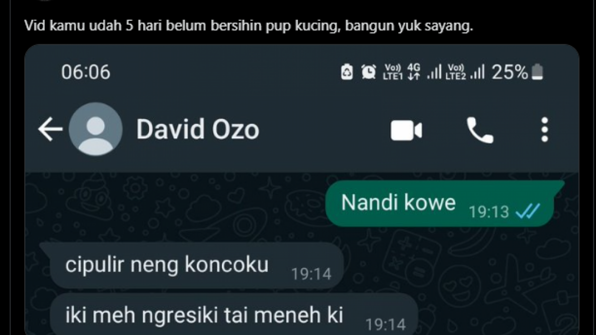 Tangkapan layar cuitan dan bidik layar chat Jonathan dan anaknya David yang kini masih terbaring akibat dianiaya Mario Dandy. (tangkapan layar/ist)
