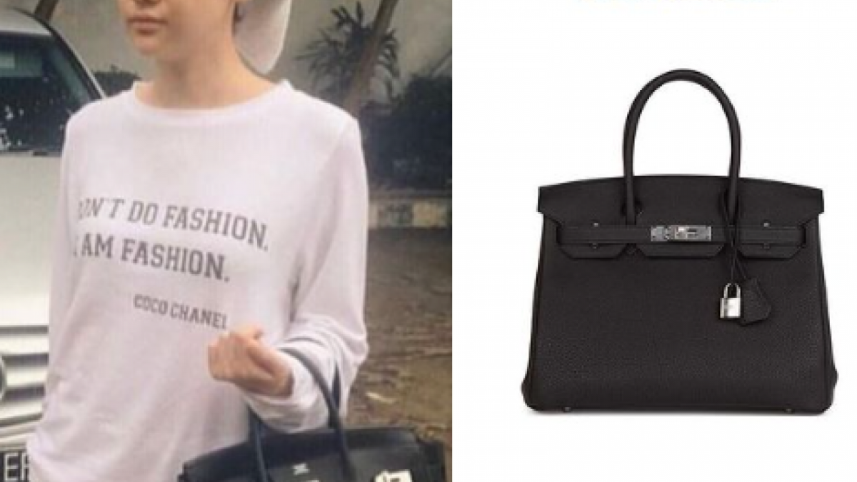 Penampakan tas mewah yang ditenteng BCL saat pakai handuk. (tangkapan layar/ist)