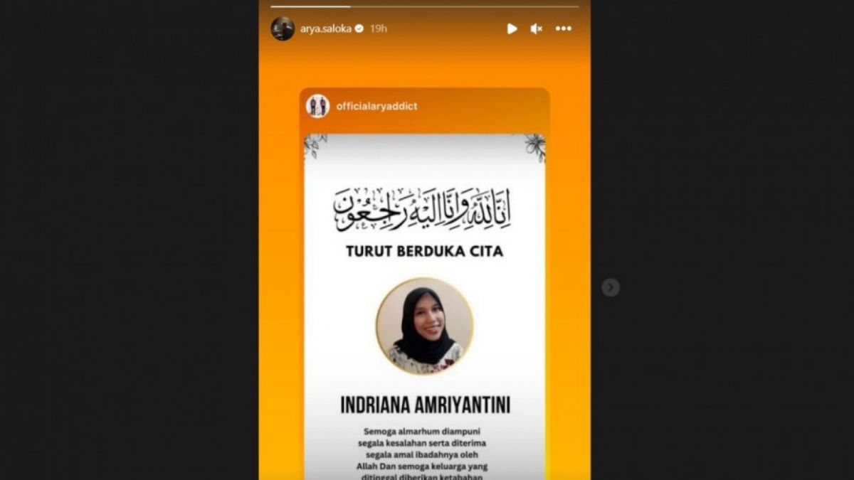 Arya Saloka bagikan kabar duka (Instagram)