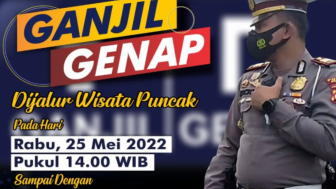 Jajaran kepolisian memulai Ganjil Genap dikawasan Puncak Bogor ,Jawa Barat -rabu 25 mei 2022