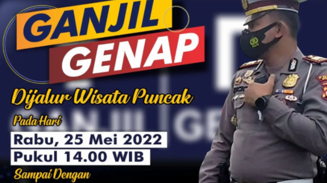 Jajaran kepolisian memulai Ganjil Genap dikawasan Puncak Bogor ,Jawa Barat -rabu 25 mei 2022