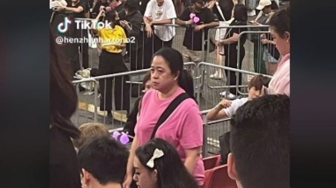 Heboh Wanita Mirip Puan Maharani Nonton Konser BLACKPINK di Singapura, Kejadian Mikrofon Mati di DPR Diungkit