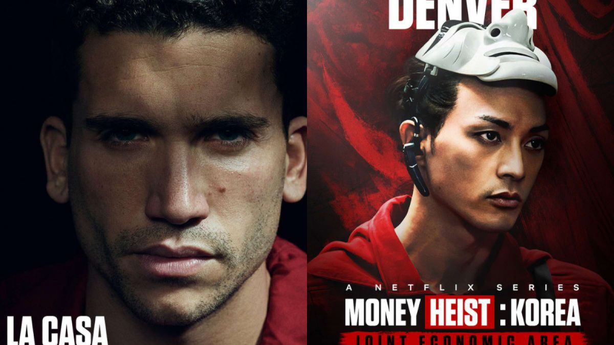 Jaime Lorente (kiri) dan Kim Ji-hoon sebagai Denver. [Netflix]