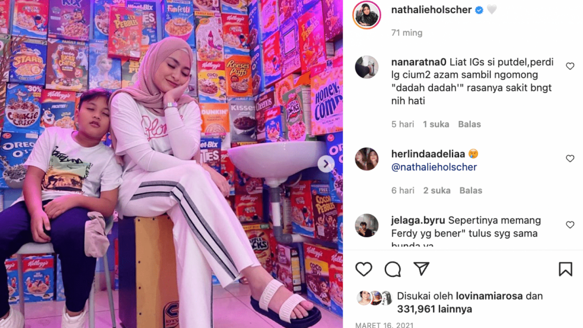 Foto Nathalie Holscher bersama Ferdi