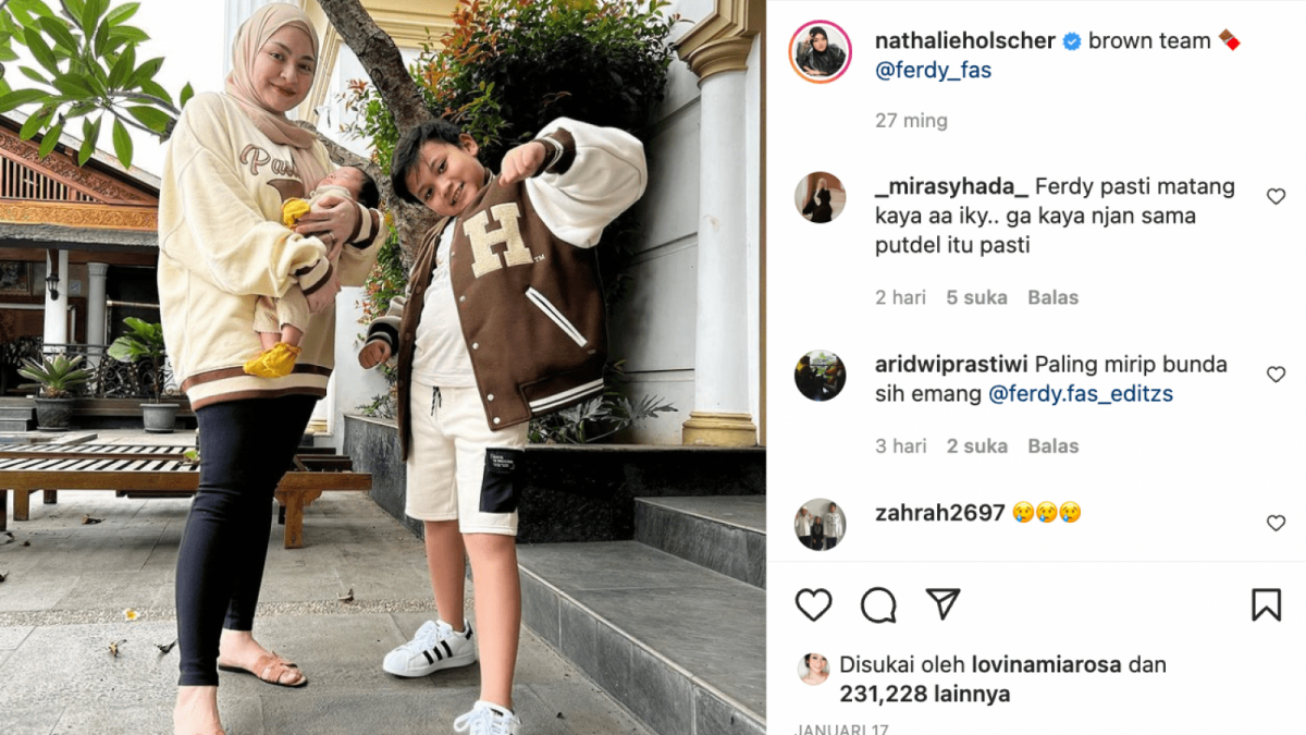 Foto Nathalie Holscher bersama Ferdi