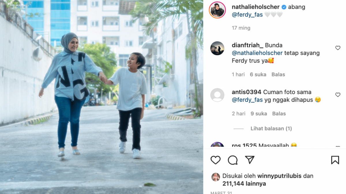 Foto Nathalie Holscher bersama Ferdi