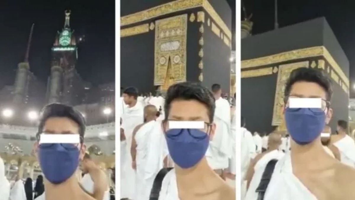 Perempuan nyamar jadi pria di depan Kabah