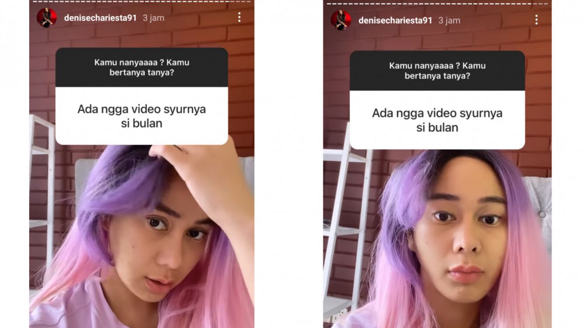 Denise pakai wig [Instagram]