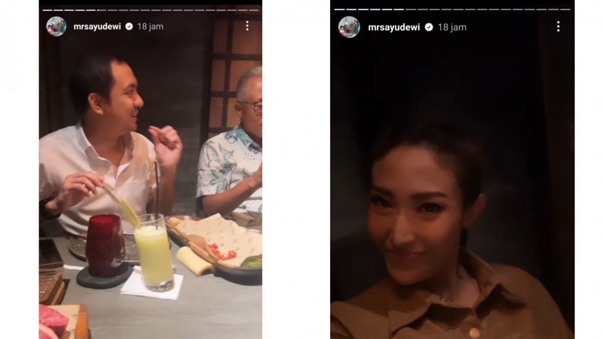 Ayu Dewi makan mewah di restoran [Instagram]