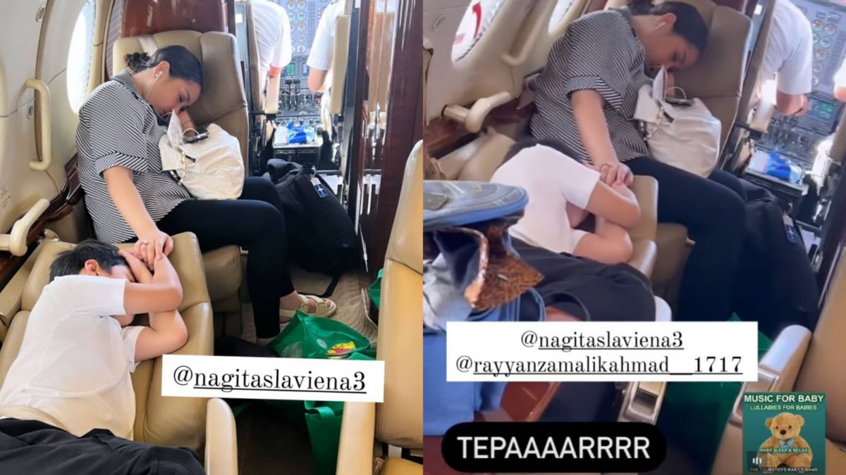 Nagita Slavina tepar di jet pribadi [Instagram]