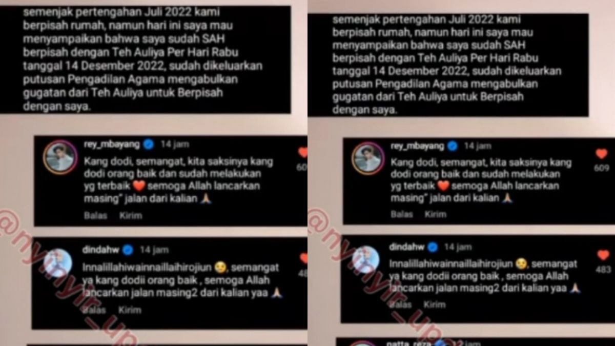 komentar rey dan dinda hauw [Instagram]