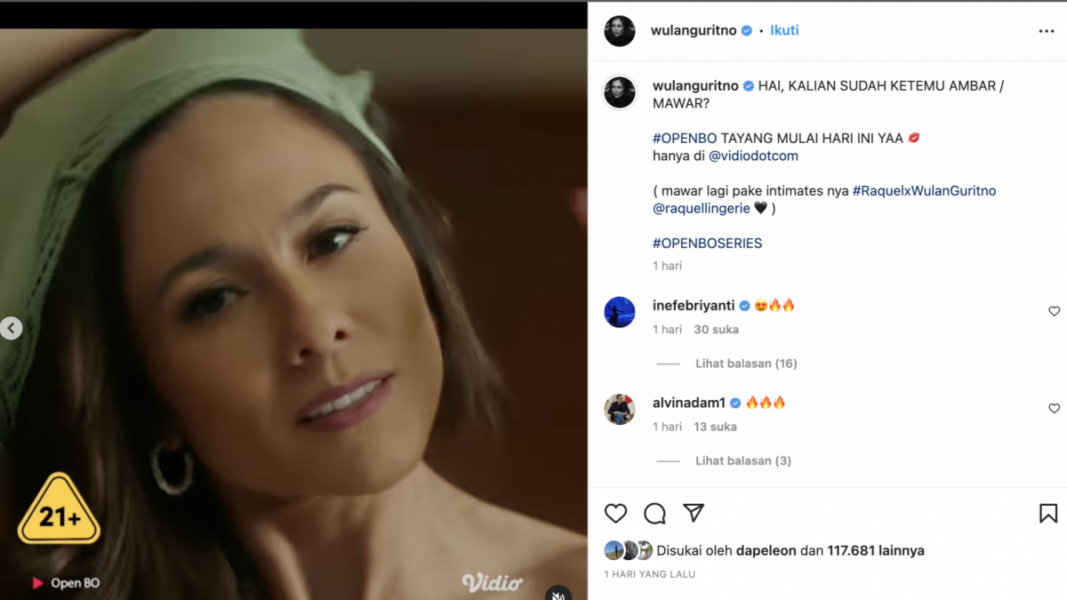 Salah satu adegan Wulan Guritno di Open BO