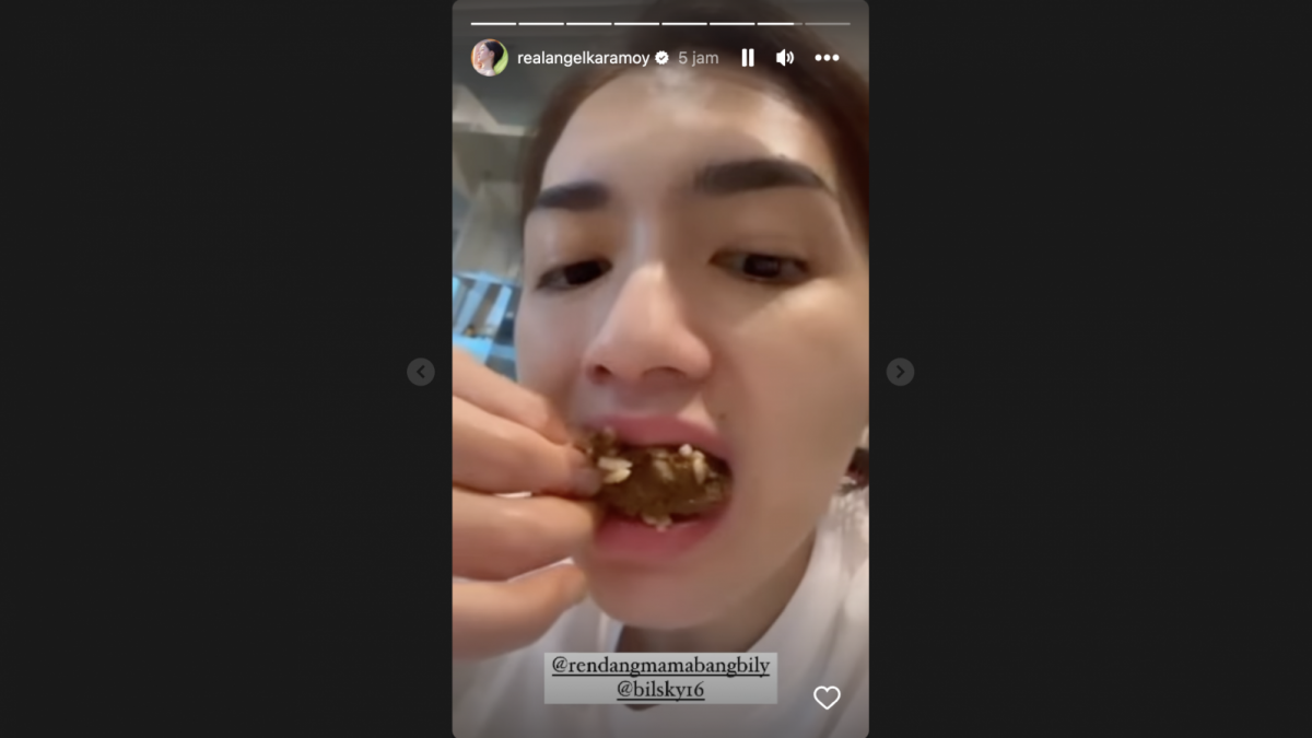 angel karamoy makan rendang