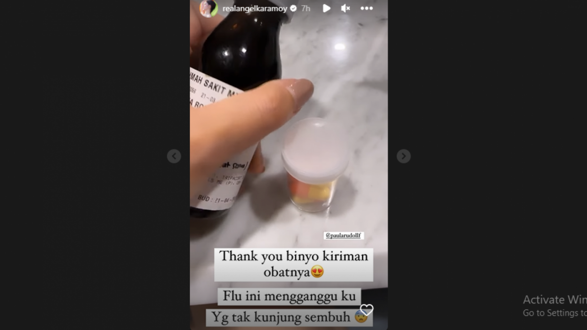 Instastory Angel Karamoy [Instagram]