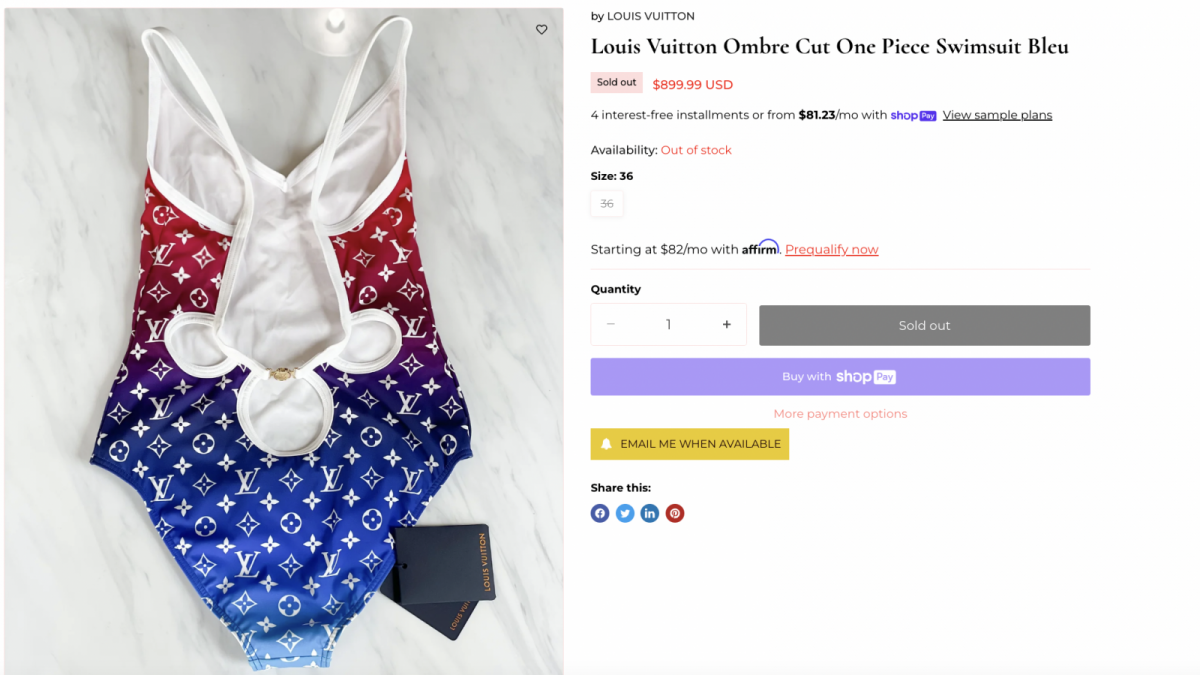 Harga Swimsuit Louis Vuitton