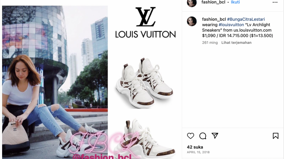 Sepatu BCL berharga belasan juta rupiah