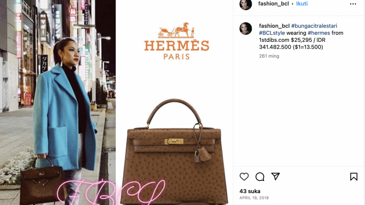 Bunga Citra Lestari dengan Hermesnya.