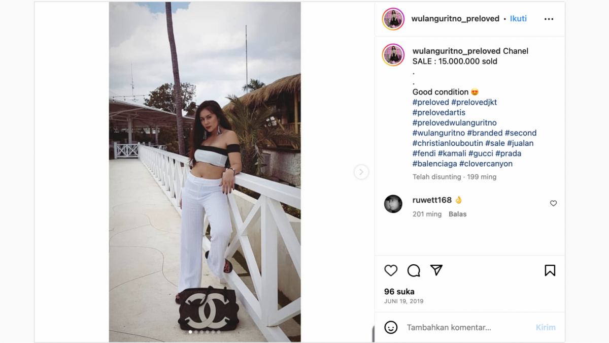 Wulan Gurtino dan tas Chanel