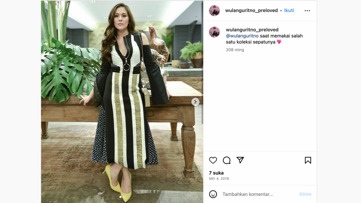 Sepatu unik Wulan Guritno keluaran brand Christian Louboutin