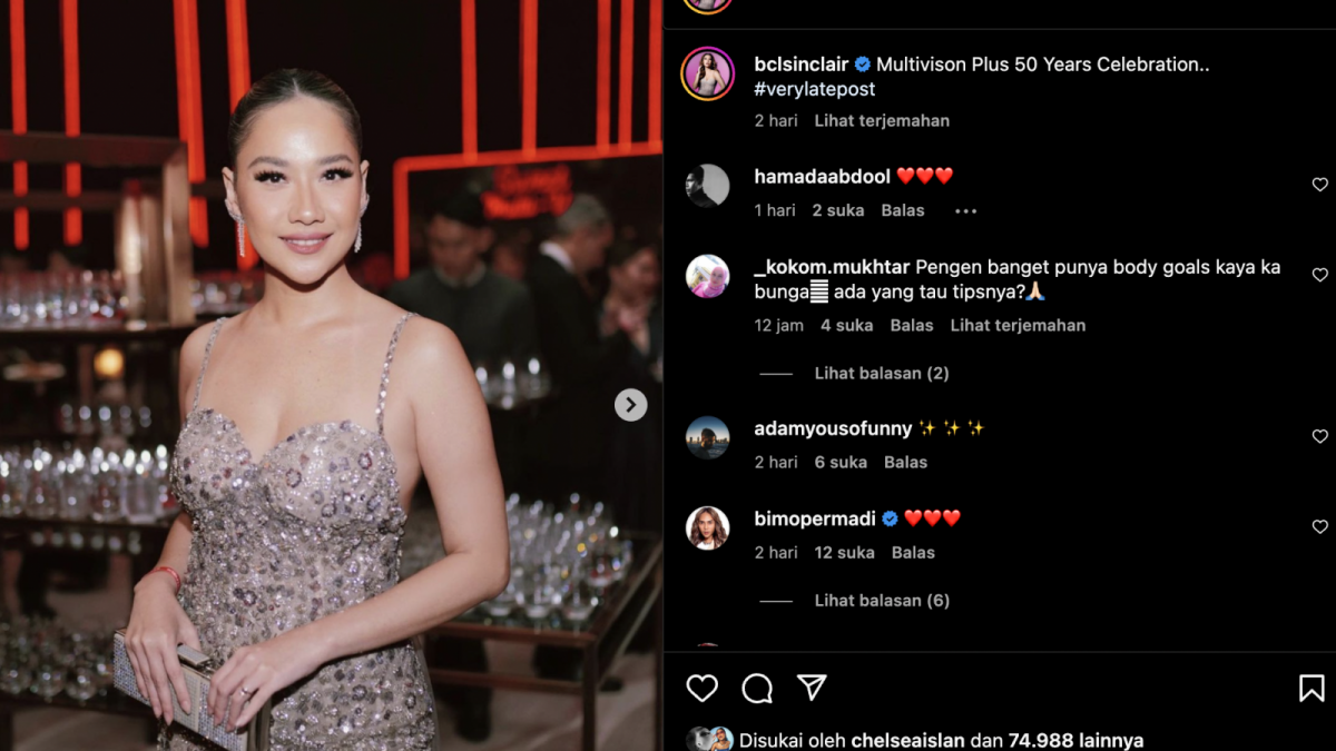 BCL dengan gaun berkilauan