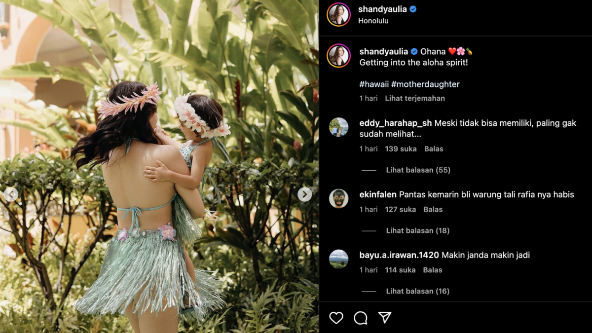 Shandy Aulia gendong putrinya