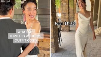 VIRAL! Pengantin Ini Kenakan Gaun Bekas Seharga Rp55 Ribu di Hari Pernikahannya