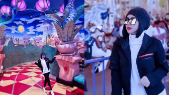 Syahrini Lompat-Lompat bareng Suami di Disneyland, Netizen Malah Kasihan