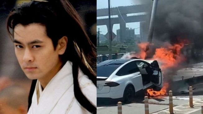 Kabar Tak Baik dari Jimmy Lin Kakak Boboho, Mobil Teslanya Terbakar dalam Kecelakaan