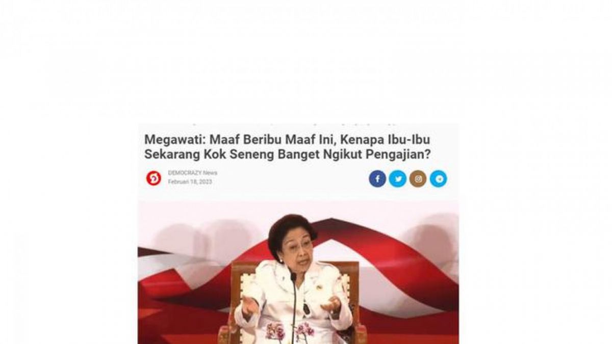 Potongan pada berita online tentang Megawati. [cek fakta liputan6]