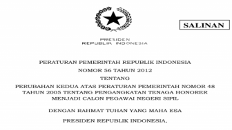 Kedudukan Non ASN Disimpang Jalan Ketidakpastian, Begini Sebab Turunya PP.56 Tahun 2012 Tentang Pengangkatan Honorer menjadi CPNS, Part 1