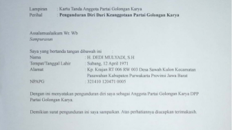 Youtuber Sekaligus Mantan Bupati Purwakarta Dedi Mulyadi Resmi Melayangkan Surat Pengunduran Diri dari Partai Golkar