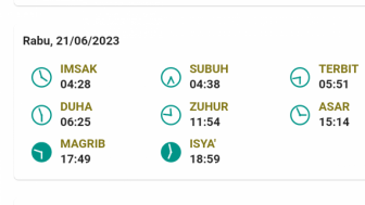 Jadwal Salat untuk Daerah Garut dan Sekitarnya Hari Ini Rabu, 21 Juni 2023 dari Bimas Kemenag RI