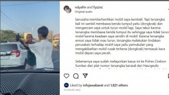 Aksi 'Abang Jago' di Cirebon Viral, Rusak Mobil Pakai Dongkrak