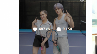 Bikin Iri! Nagita Slavina Main Tenis Bareng Taeyong NCT